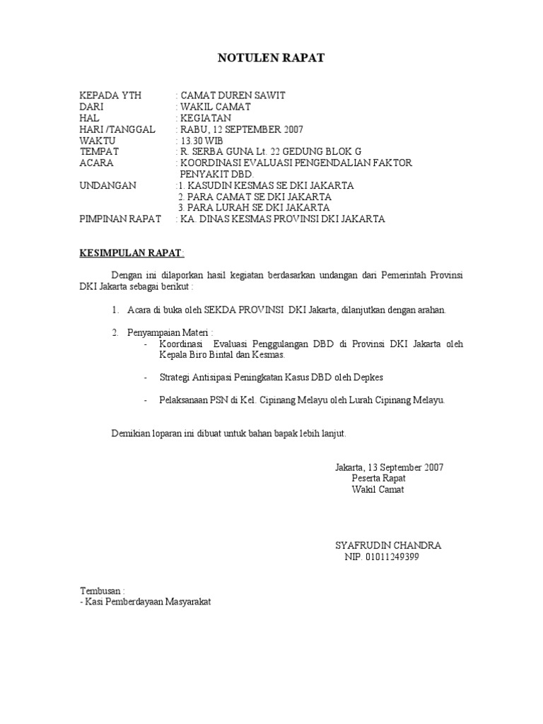 Detail Contoh Notulen Rapat Koordinasi Nomer 6