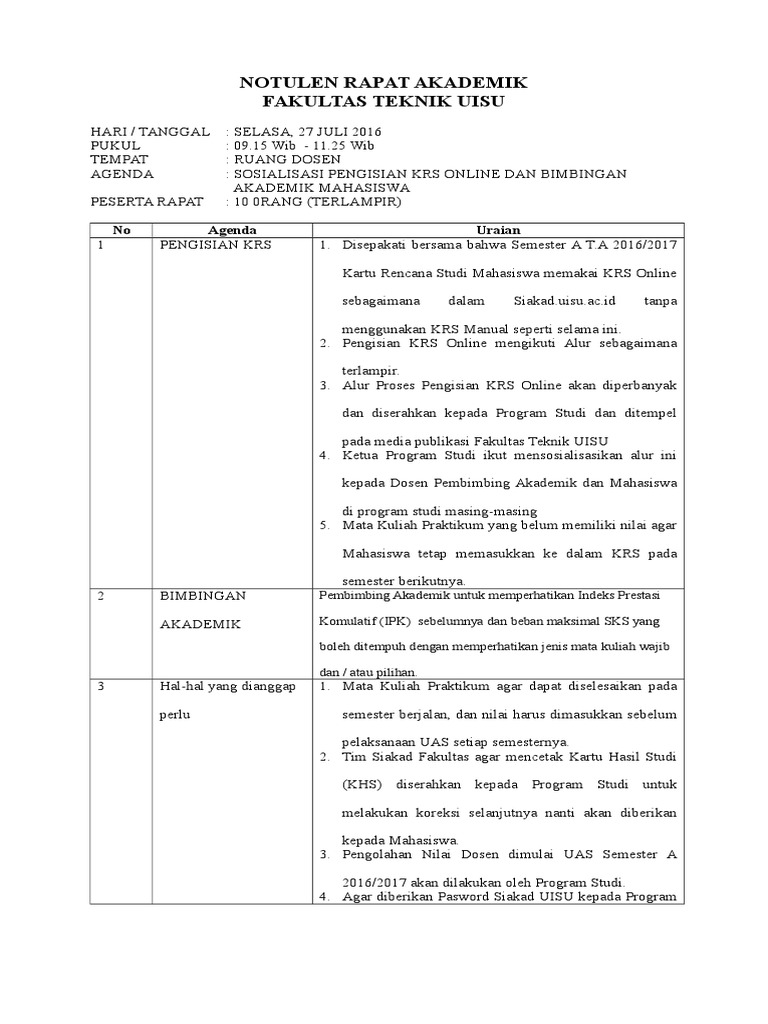Detail Contoh Notulen Rapat Koordinasi Nomer 46