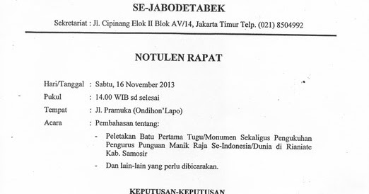 Detail Contoh Notulen Rapat Osis Nomer 48