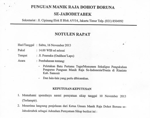 Detail Contoh Notulen Rapat Nomer 8