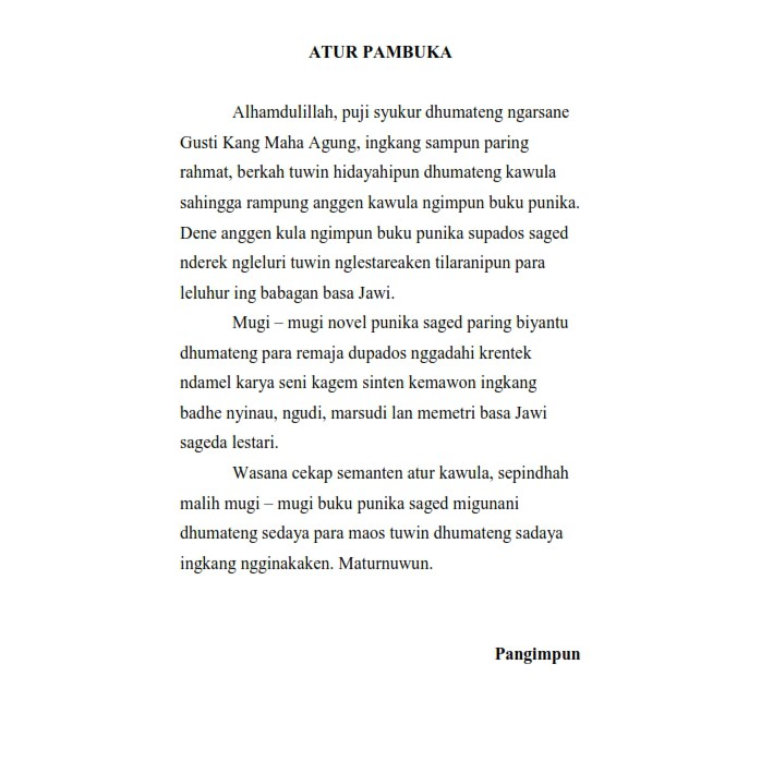Detail Contoh Novel Bahasa Jawa Singkat Nomer 2