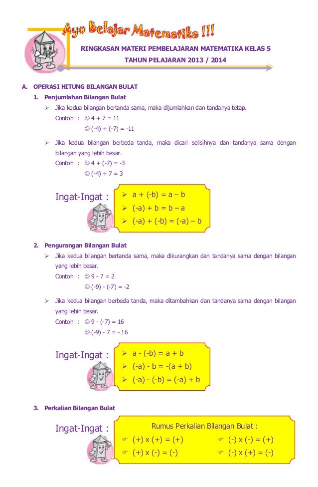 Detail Contoh Operasi Hitung Bilangan Bulat Nomer 33