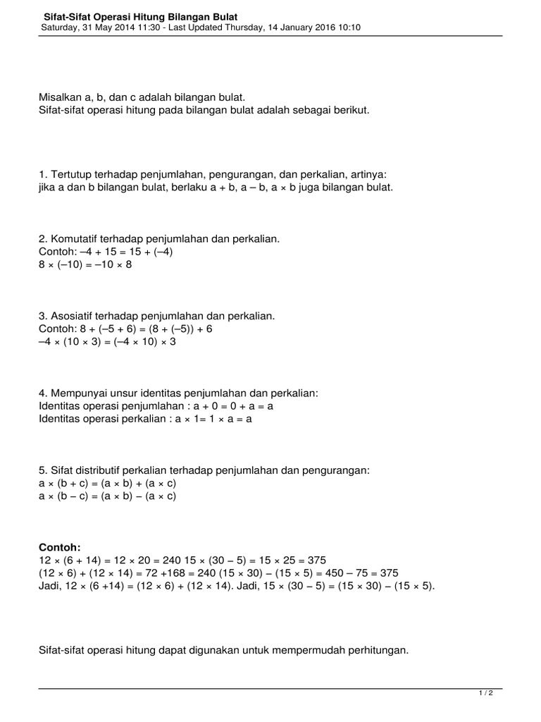 Detail Contoh Operasi Hitung Bilangan Bulat Nomer 35