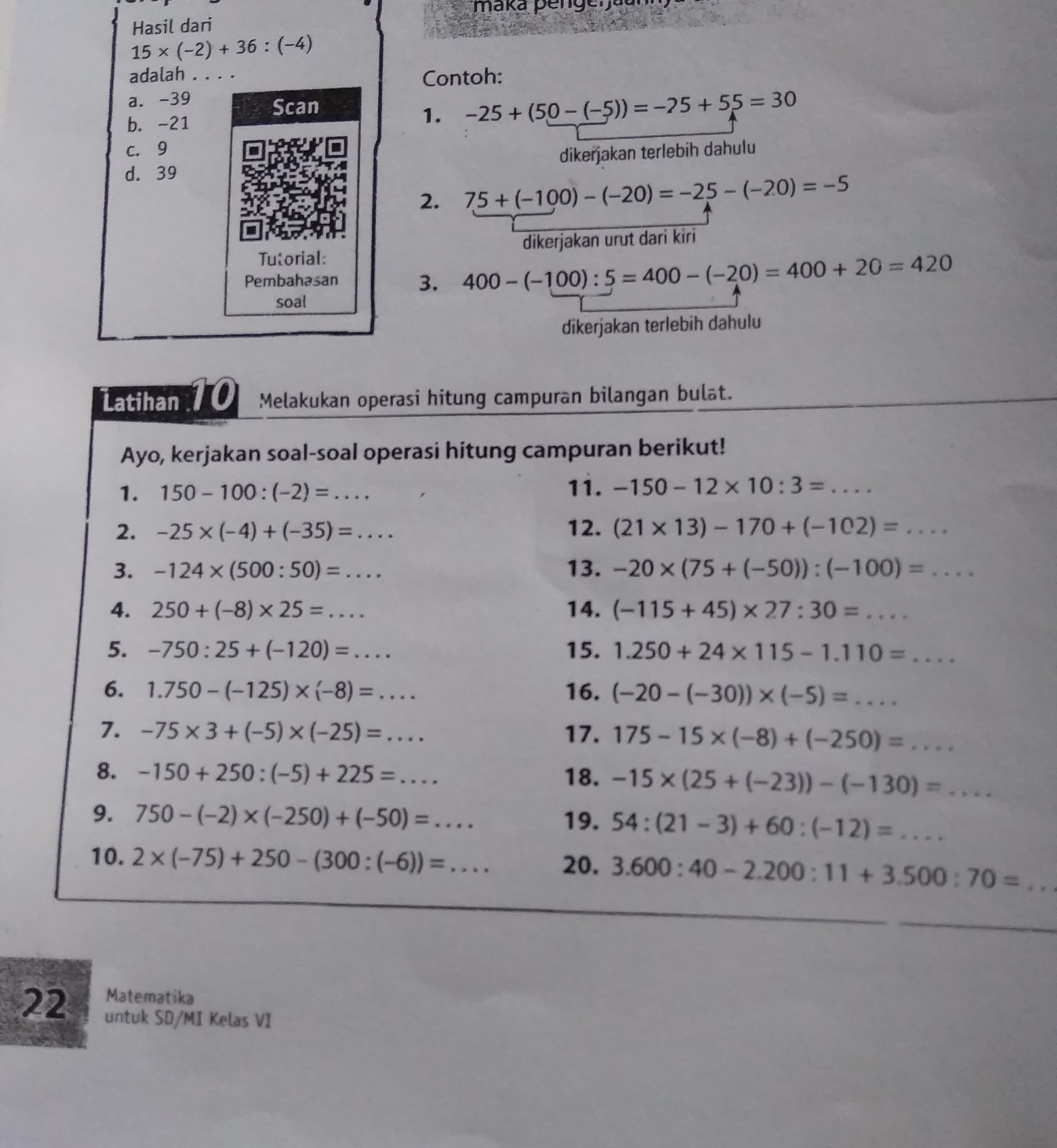 Detail Contoh Operasi Hitung Bilangan Bulat Nomer 41