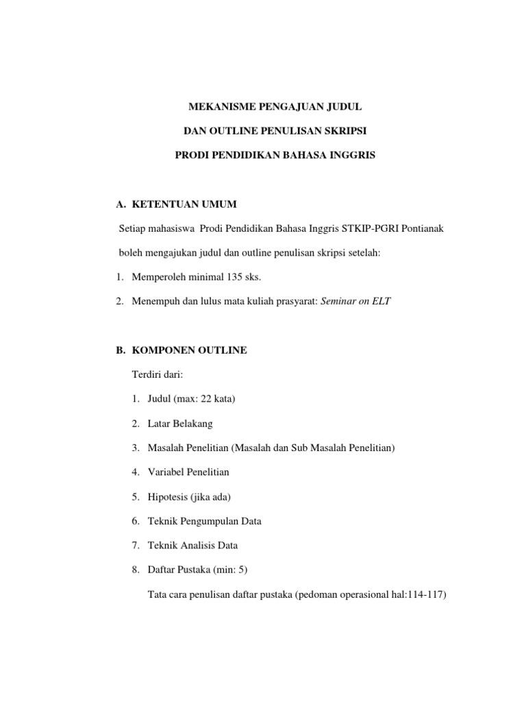 Contoh outline buku 50 koleksi gambar