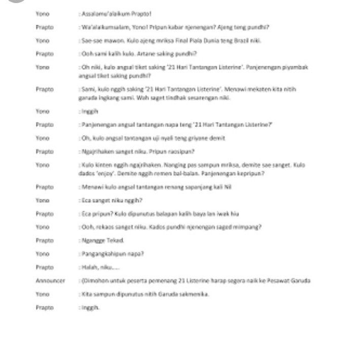 Contoh Pacelathon Bahasa Jawa 3 Orang - KibrisPDR