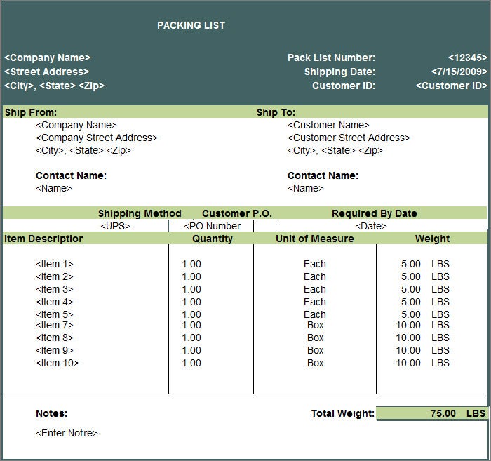 Detail Contoh Packing List Pengiriman Barang Nomer 8