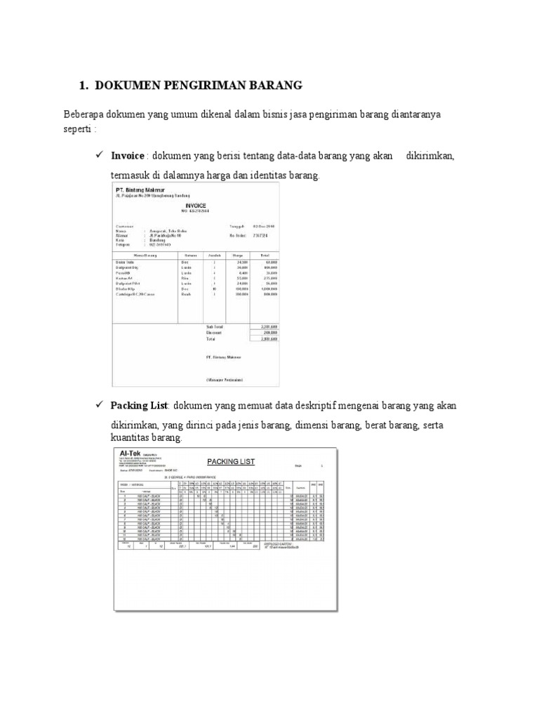 Detail Contoh Packing List Pengiriman Barang Nomer 31