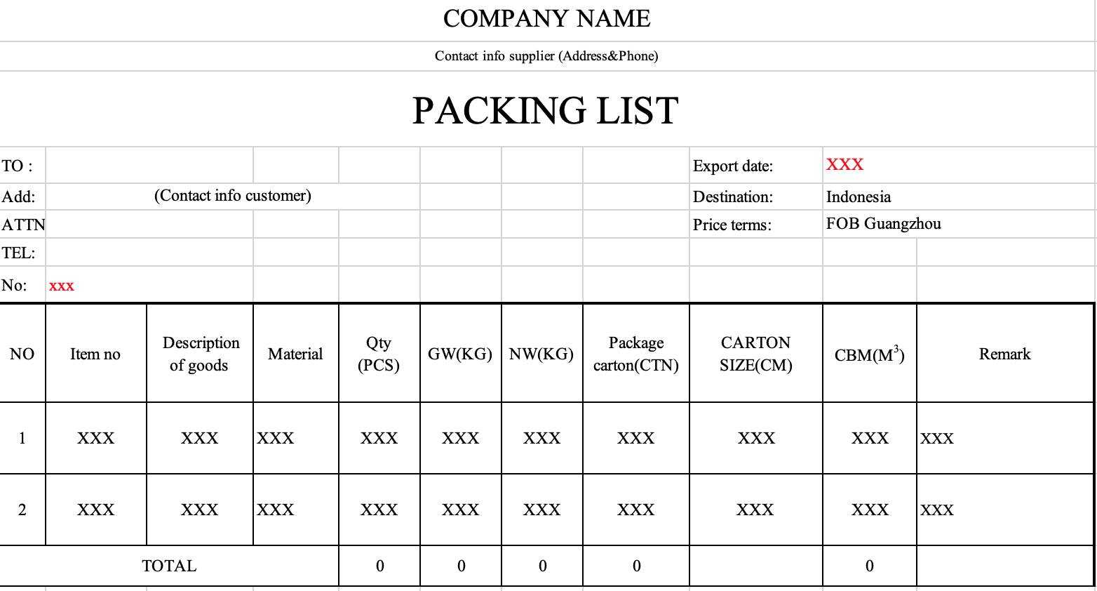 Detail Contoh Packing List Pengiriman Barang Nomer 32