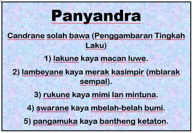 Contoh Panyandra Bahasa Jawa - KibrisPDR