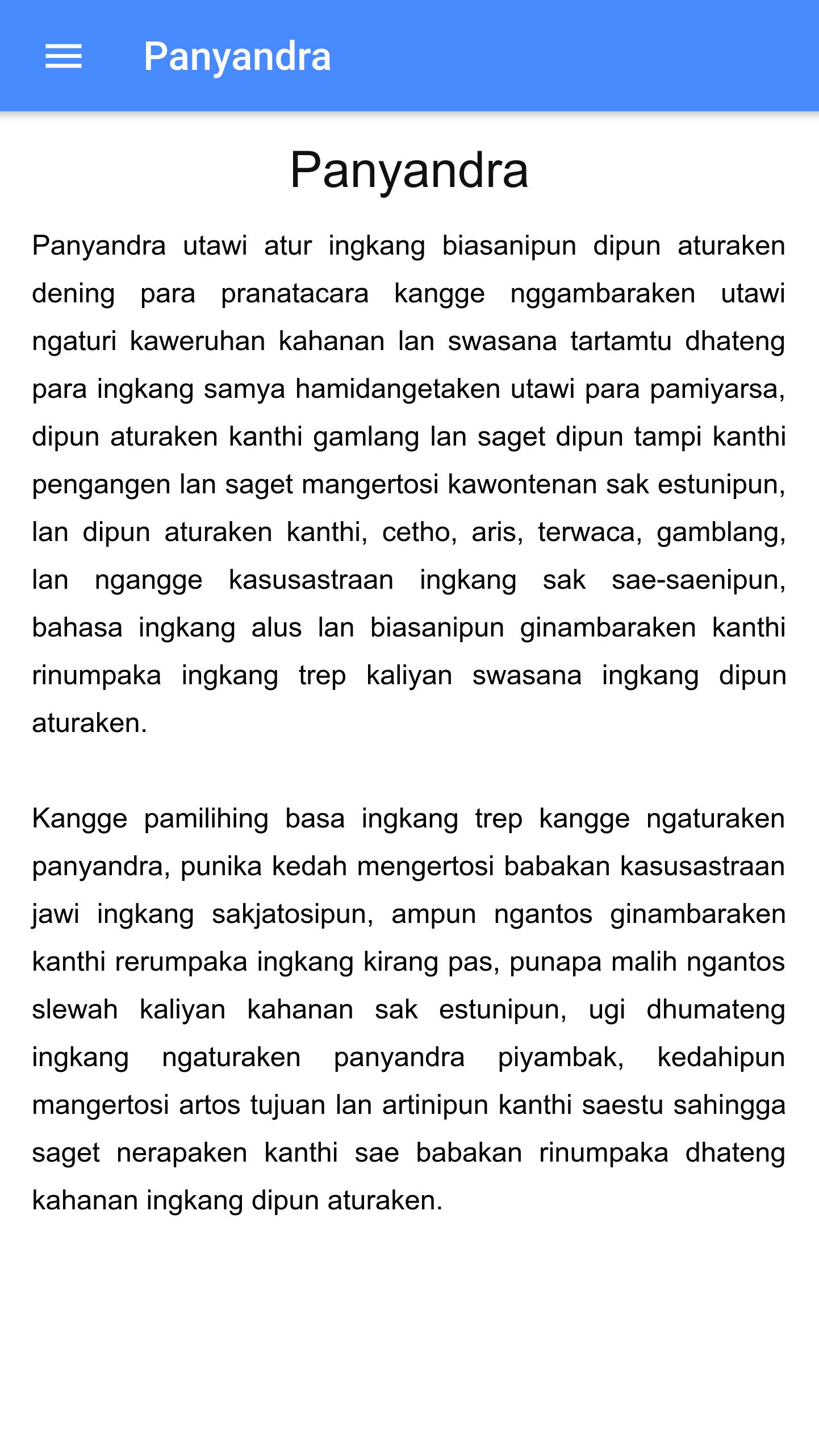 Detail Contoh Panyandra Bahasa Jawa Nomer 7