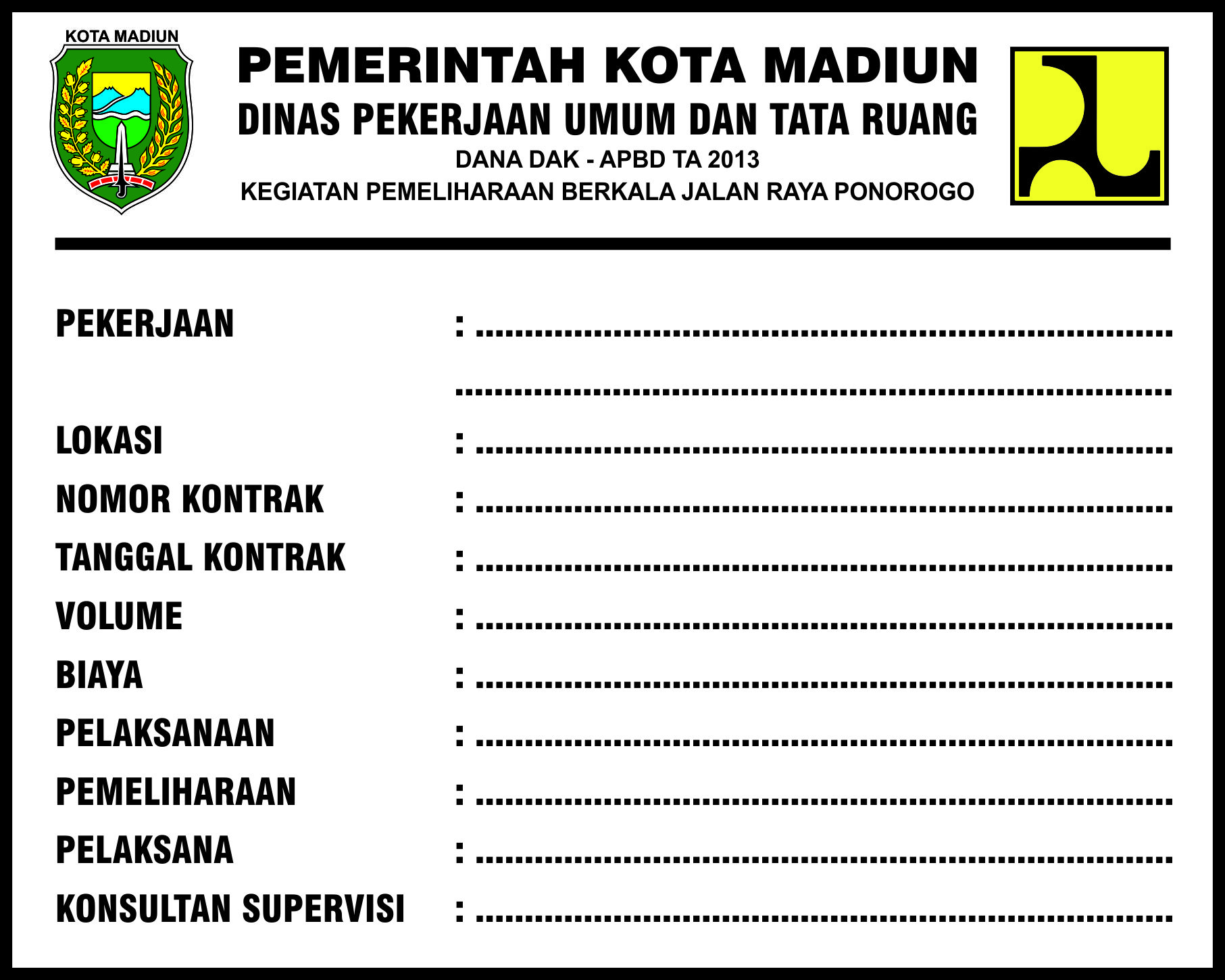 Detail Contoh Papan Nama Proyek Nomer 14