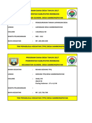 Detail Contoh Papan Proyek Dana Desa Nomer 13