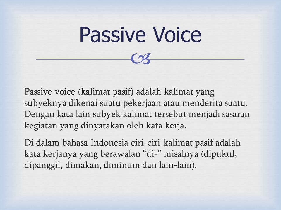 Detail Contoh Passive Form Nomer 48