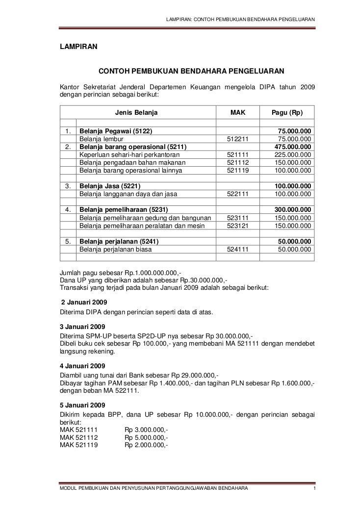 Detail Contoh Pembukuan Bendahara Nomer 10