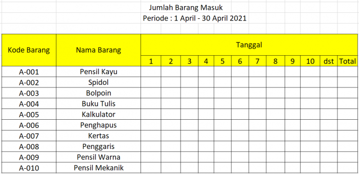 Detail Contoh Pembukuan Penjualan Baju Nomer 46