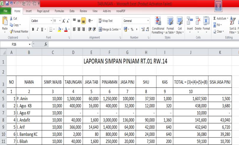 Detail Contoh Pembukuan Simpan Pinjam Rt Nomer 3