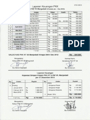 Detail Contoh Pembukuan Simpan Pinjam Rt Nomer 9