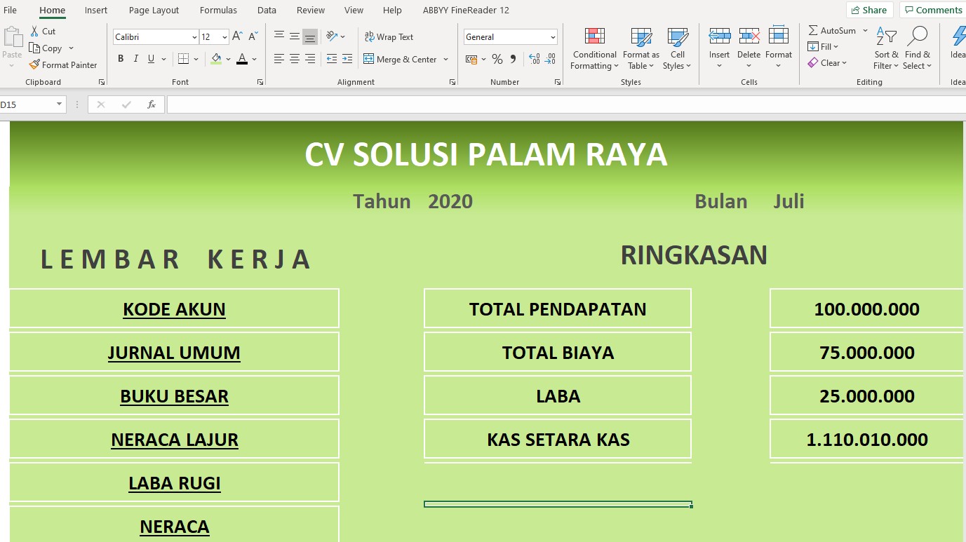 Detail Contoh Pembukuan Usaha Kecil Excel Download Nomer 37