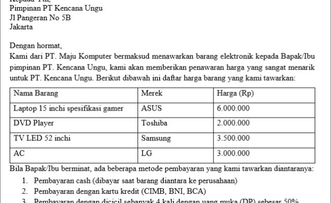 Detail Contoh Penawaran Harga Proyek Nomer 39