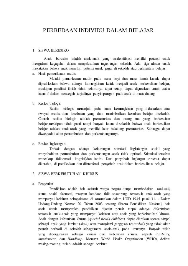 Detail Contoh Perbedaan Individu Nomer 16