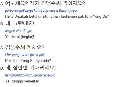Detail Contoh Percakapan Bahasa Korea Nomer 9
