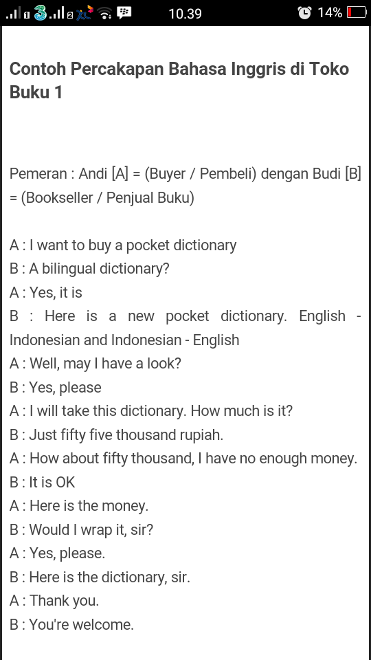 Detail Contoh Percakapan Menggunakan Bahasa Inggris Nomer 12