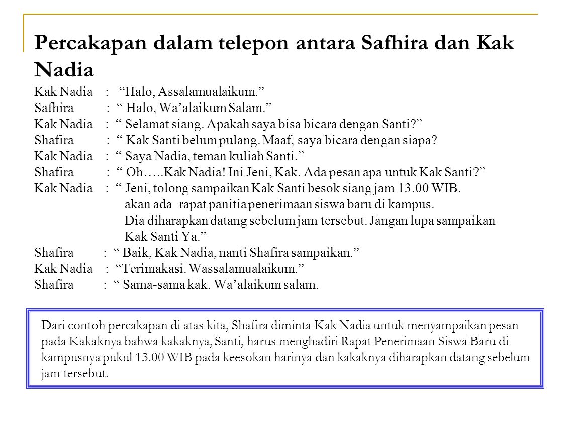 Detail Contoh Percakapan Telepon Nomer 10