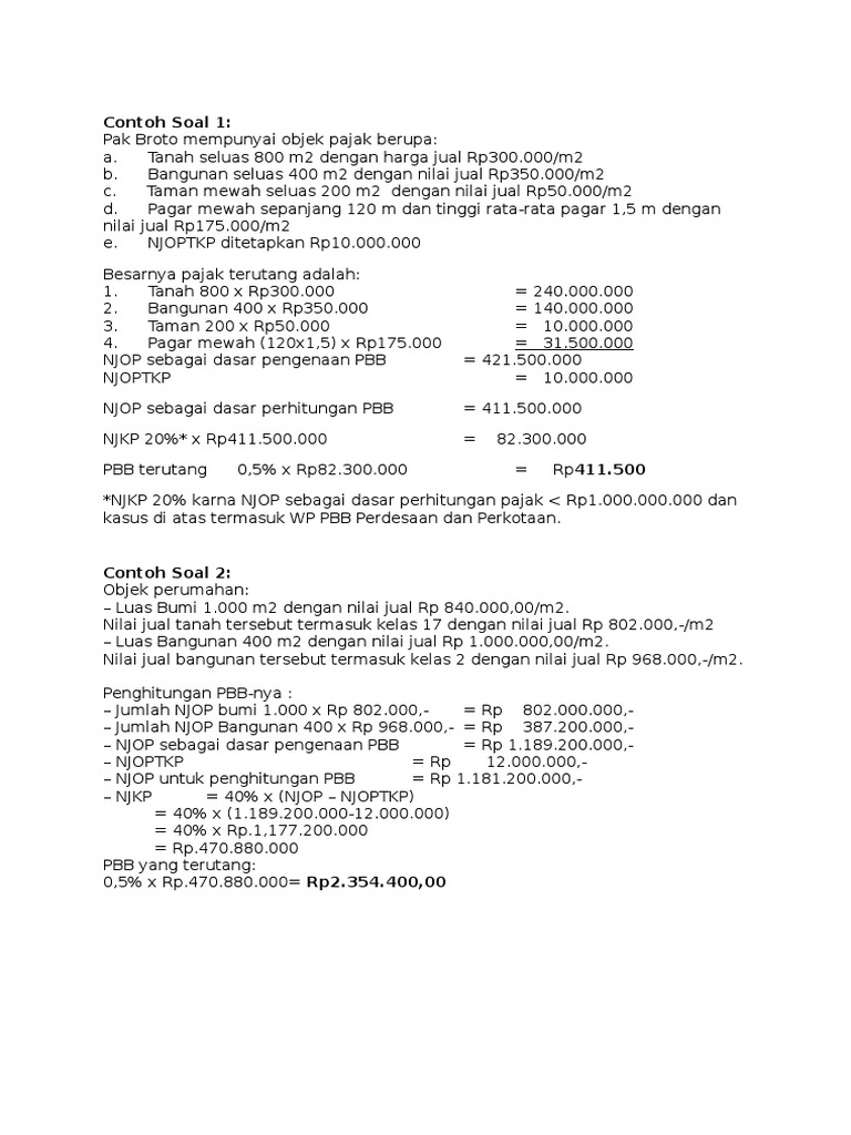 Detail Contoh Perhitungan Bphtb Nomer 17