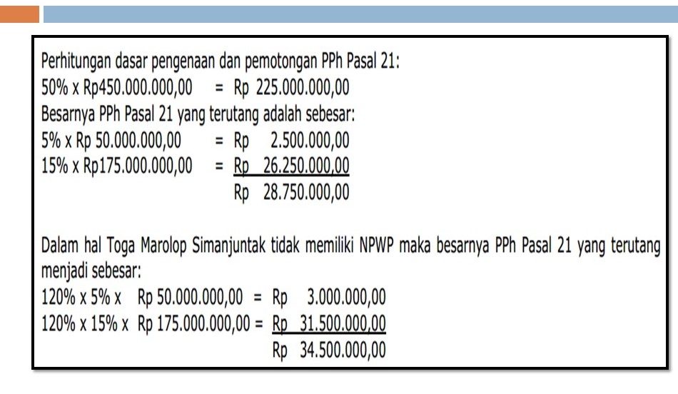 Detail Contoh Perhitungan Pph 21 Nomer 10