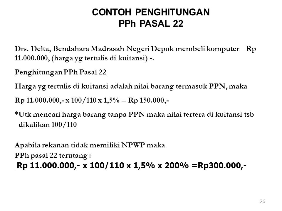 Detail Contoh Perhitungan Pph 22 Nomer 19