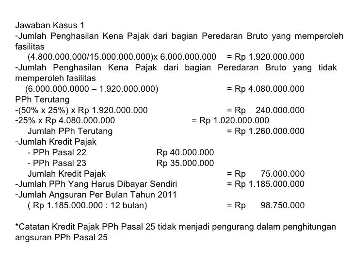 Detail Contoh Perhitungan Pph 25 Nomer 13