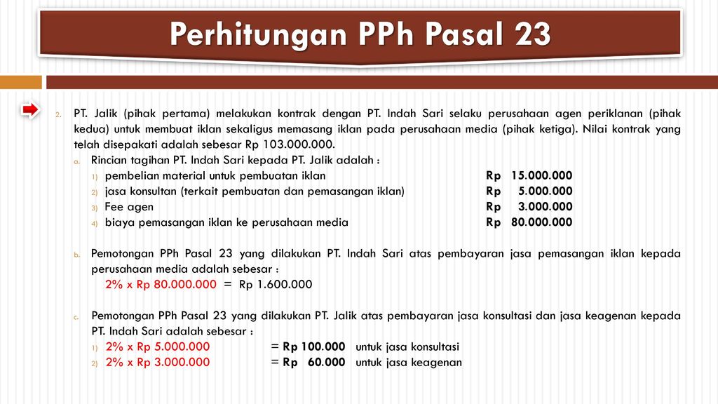 Detail Contoh Perhitungan Pph Pasal 23 Nomer 13