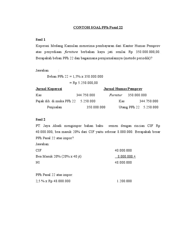 Detail Contoh Perhitungan Pph Pasal 23 Nomer 31