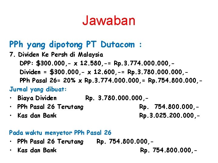 Detail Contoh Perhitungan Pph Pasal 23 Nomer 8