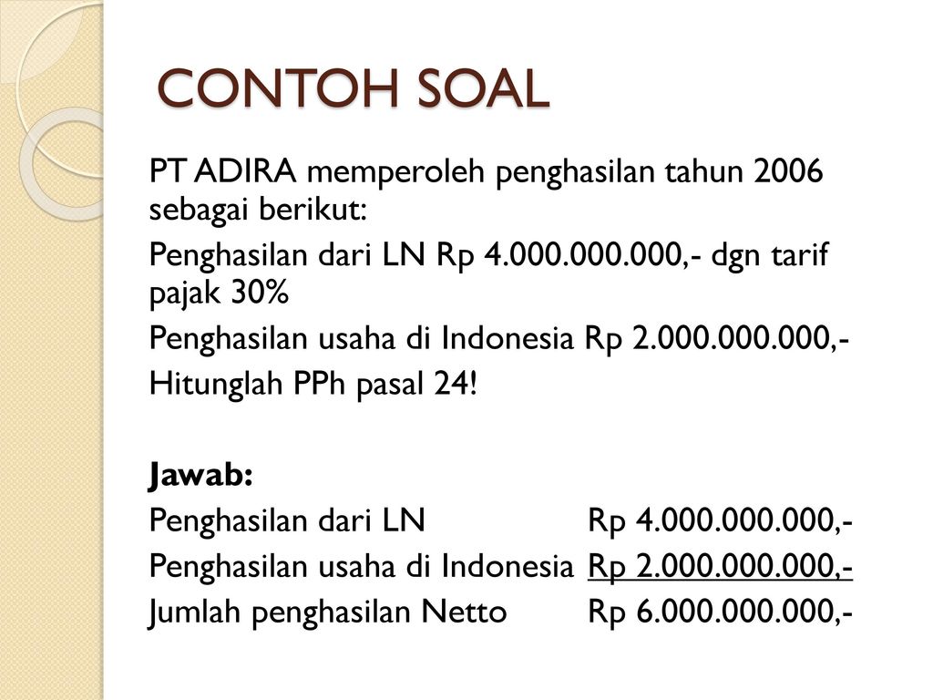 Detail Contoh Perhitungan Pph Pasal 24 Nomer 11