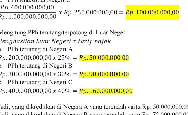 Detail Contoh Perhitungan Pph Pasal 24 Nomer 8