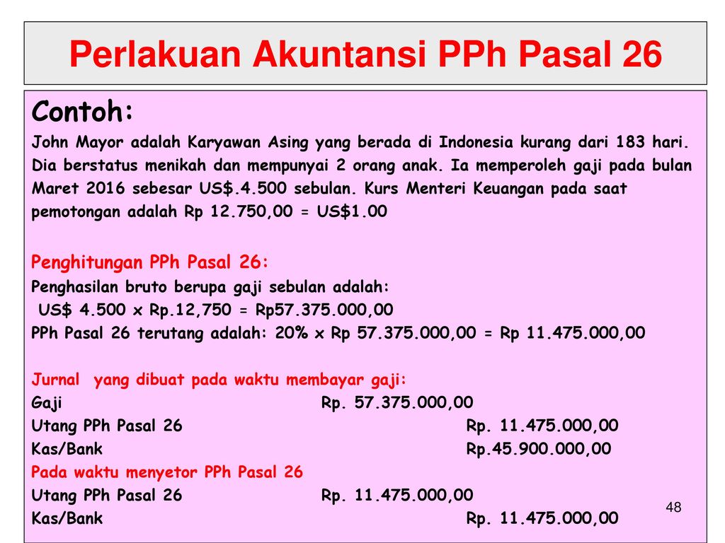 Detail Contoh Perhitungan Pph Pasal 26 Nomer 2