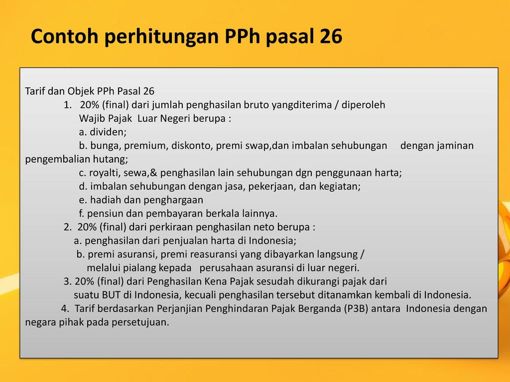 Detail Contoh Perhitungan Pph Pasal 26 Nomer 16