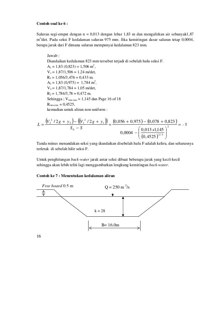 Detail Contoh Perhitungan Saluran Irigasi Nomer 17