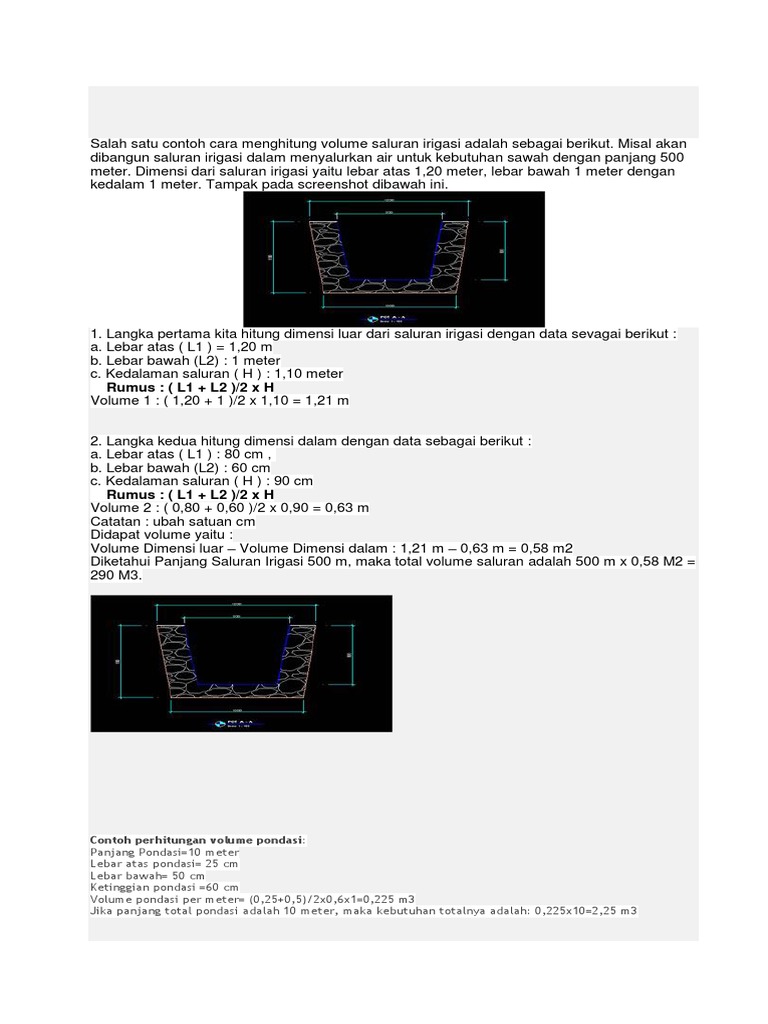 Detail Contoh Perhitungan Saluran Irigasi Nomer 29