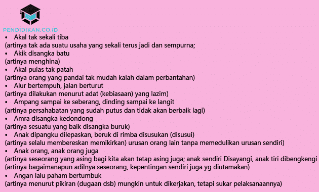 Detail Contoh Peribahasa Ungkapan Nomer 8