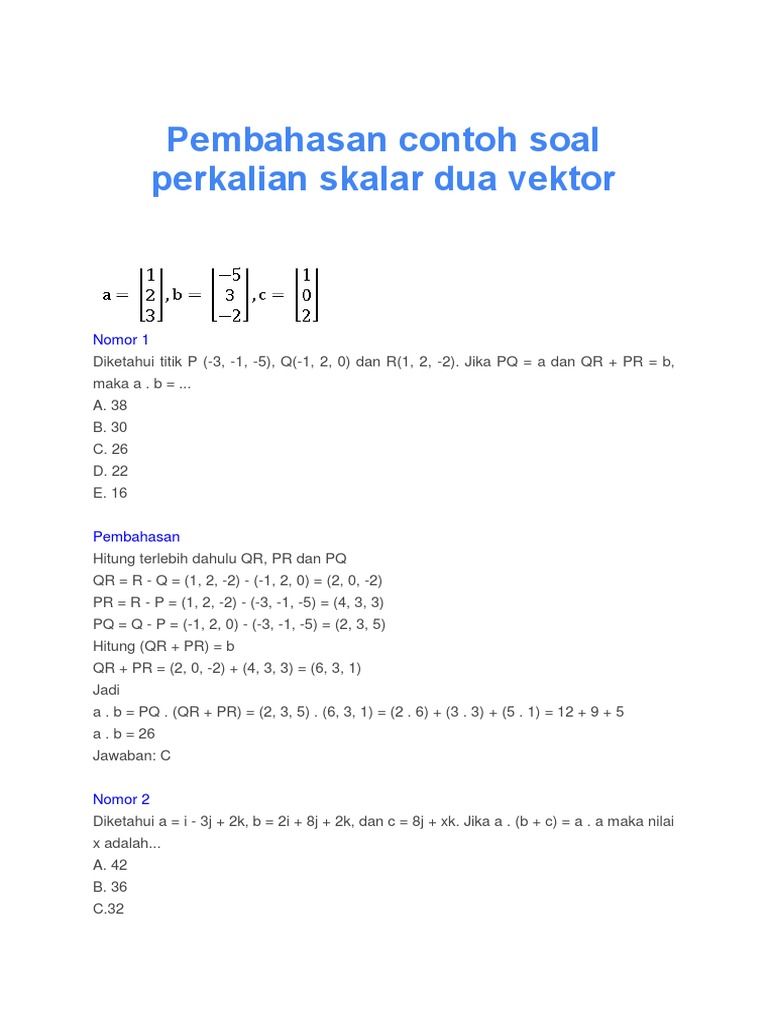 Detail Contoh Perkalian Vektor Nomer 10