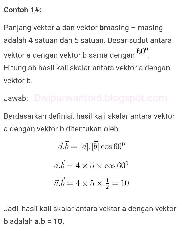 Detail Contoh Perkalian Vektor Nomer 9