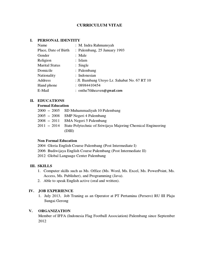 Detail Contoh Personal Identity Nomer 11