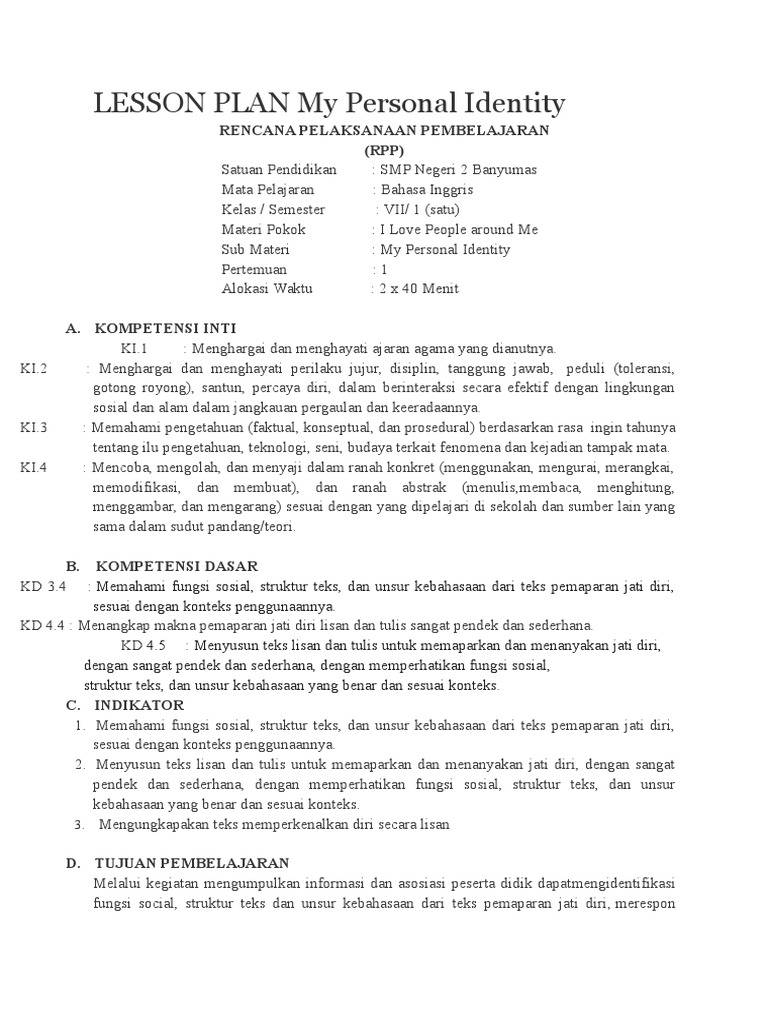 Detail Contoh Personal Identity Nomer 9
