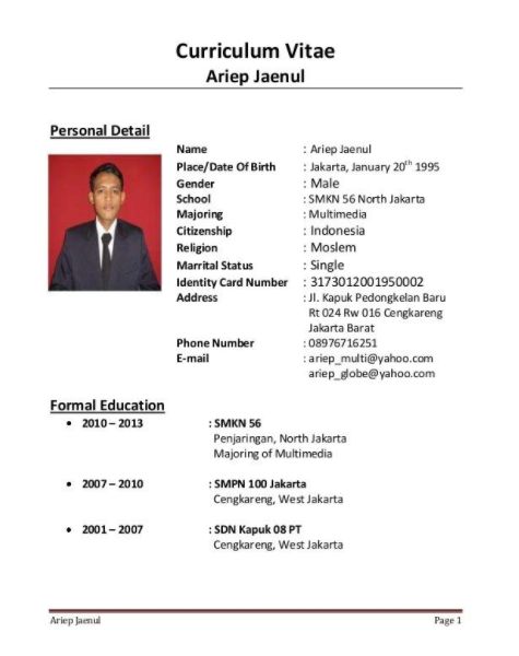 Detail Contoh Personal Identity Nomer 10