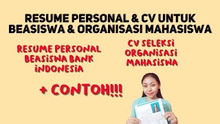 Detail Contoh Personal Resume Untuk Beasiswa Bank Indonesia Nomer 13