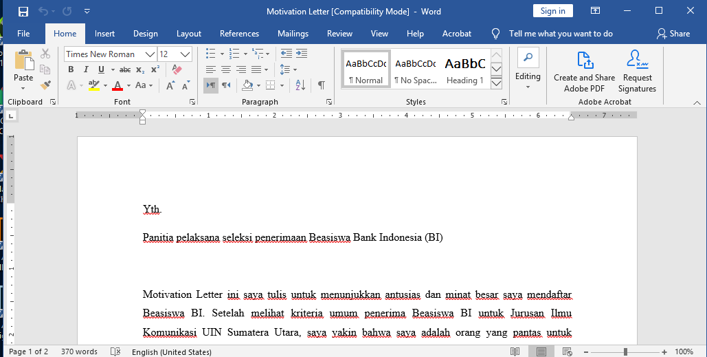 Detail Contoh Personal Resume Untuk Beasiswa Bank Indonesia Nomer 15