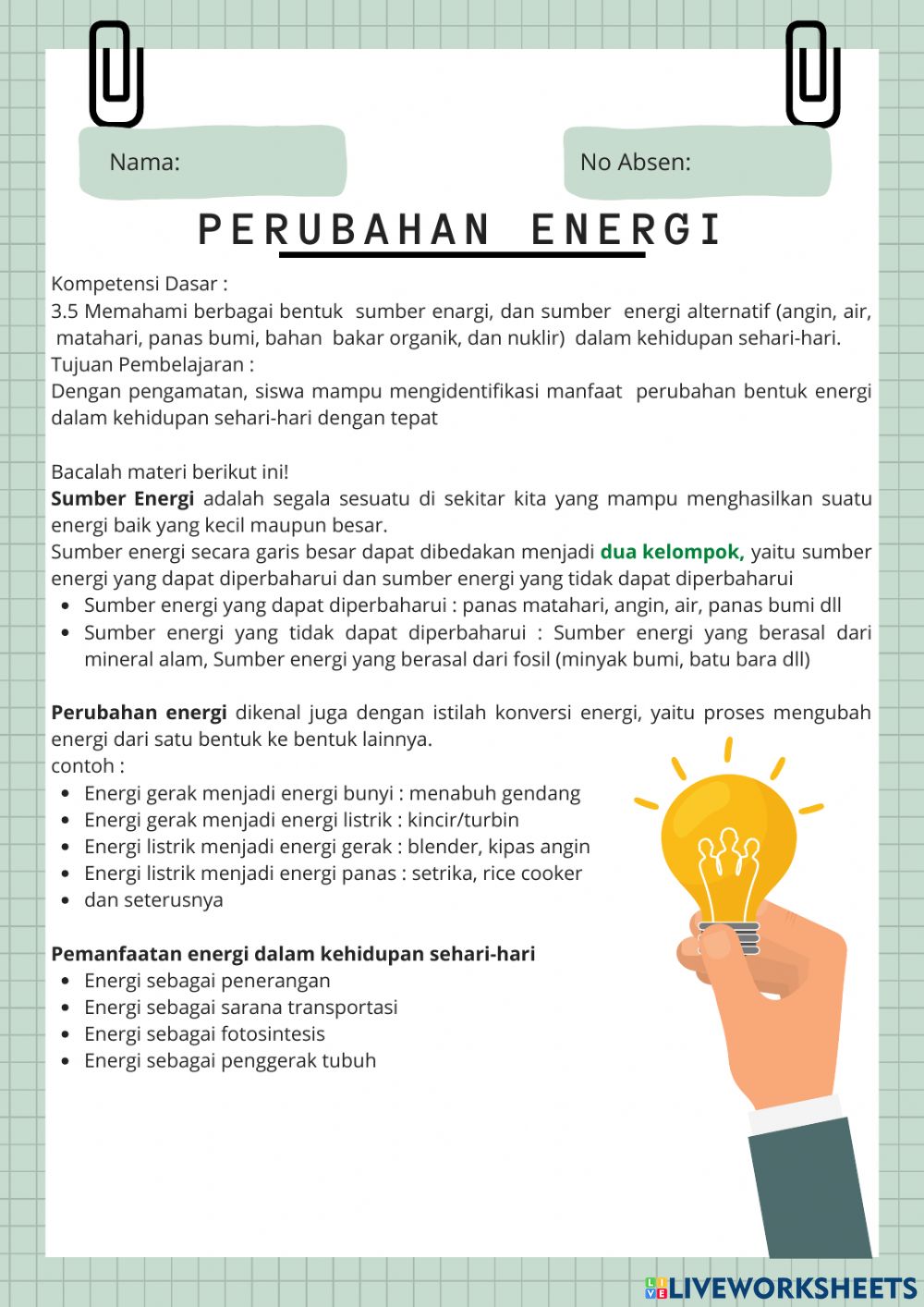 Detail Contoh Perubahan Energi Dalam Kehidupan Sehari Hari Nomer 25